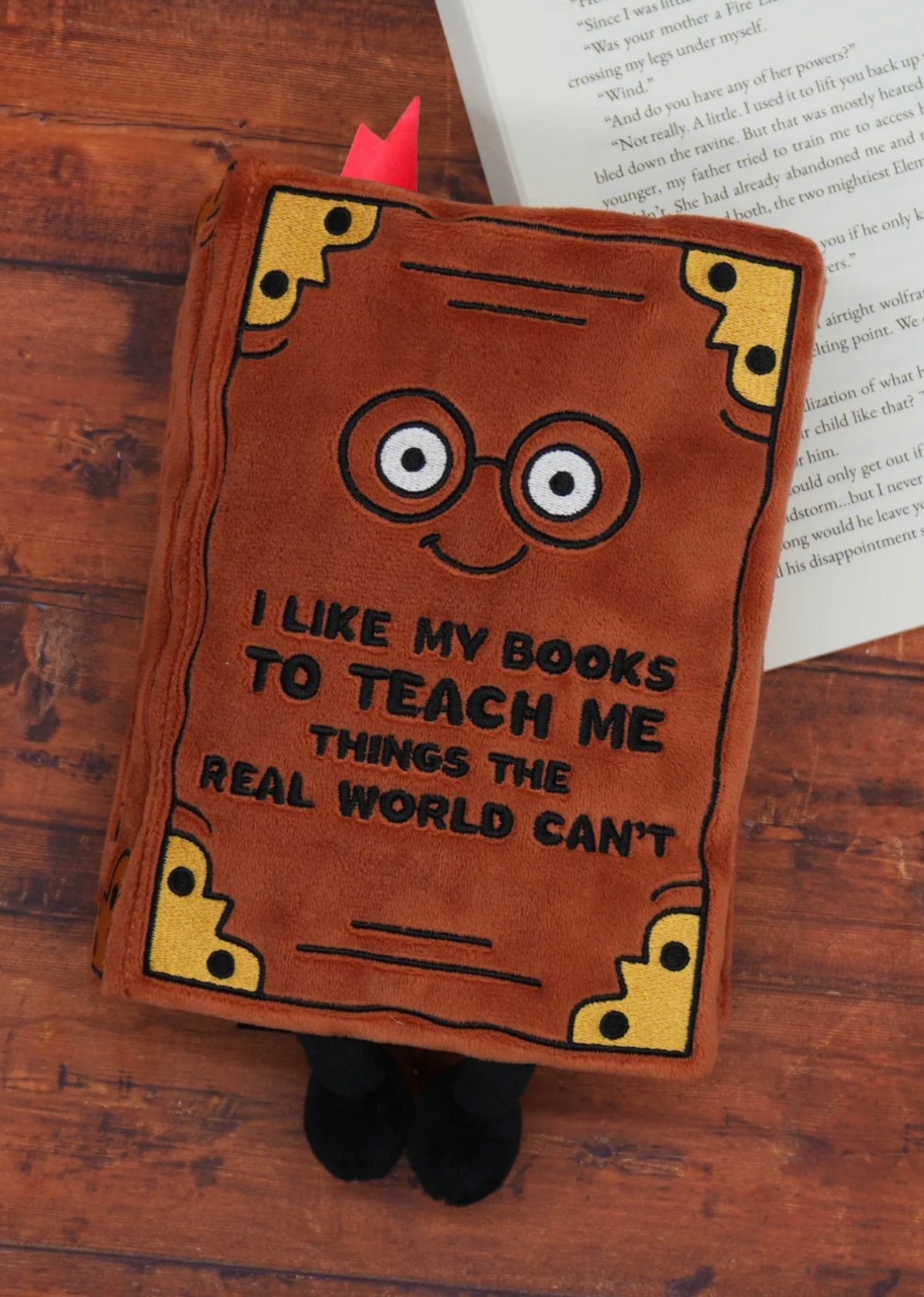 “I Like My Books to Teach Me Things the Real World Can’t” Non-fiction Book Plush