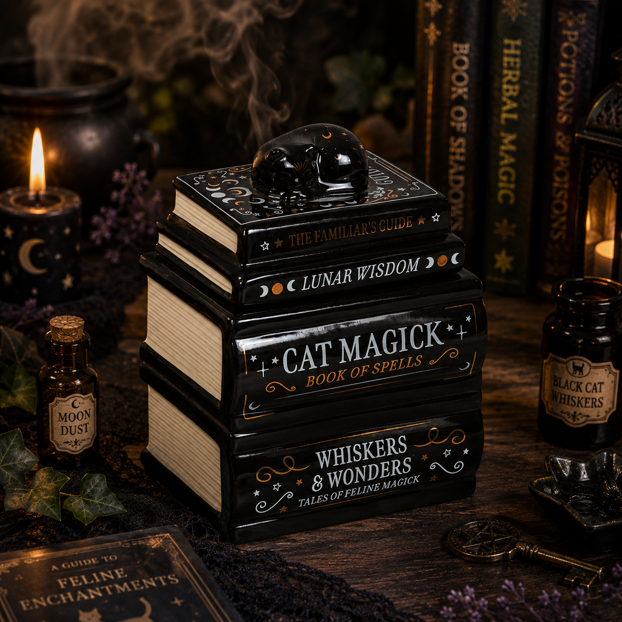 Black Cat Magick Book Stack Burner