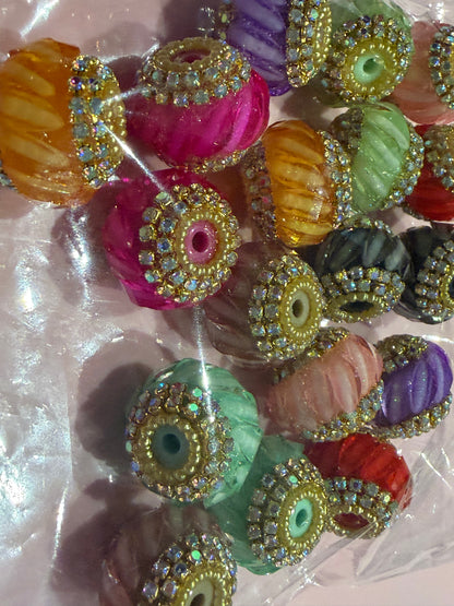Glass Diamente Bead Pack Mixed Colours bundle