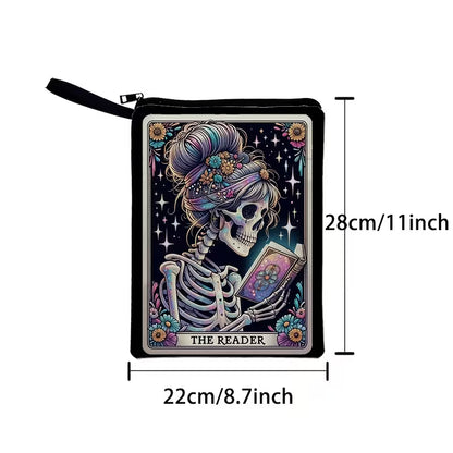The Reader Skull Kindle Sleeve Bag