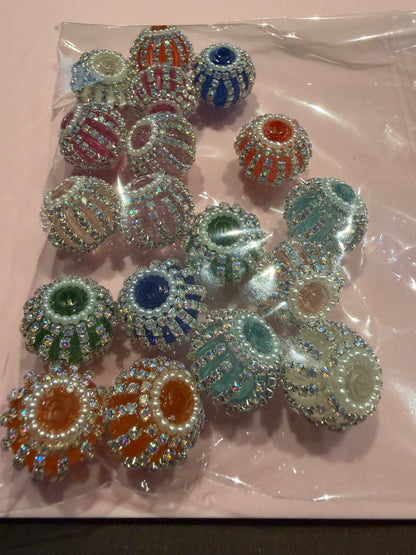 Diamanté glass rhinestone beads bundle