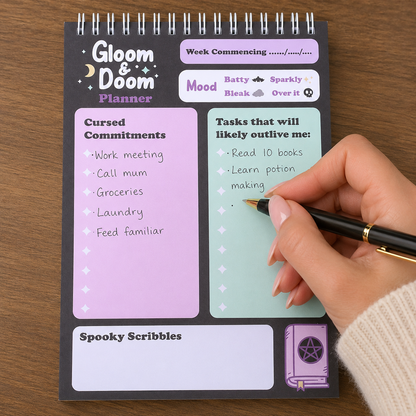 Gloom and Doom Weekly Desk Planner