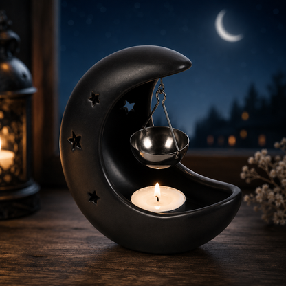 Celestial Crescent Moon Oil Burner