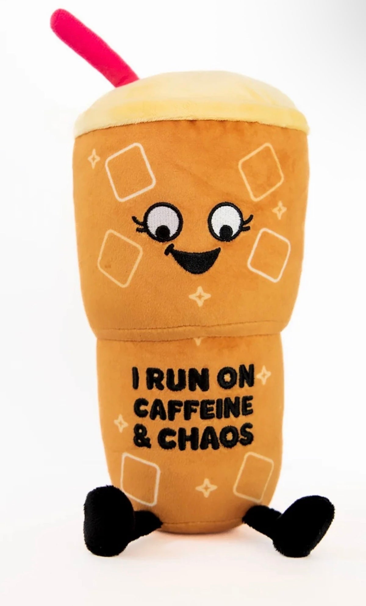 "I Run on Caffeine and Chaos" Iced Coffee Plush