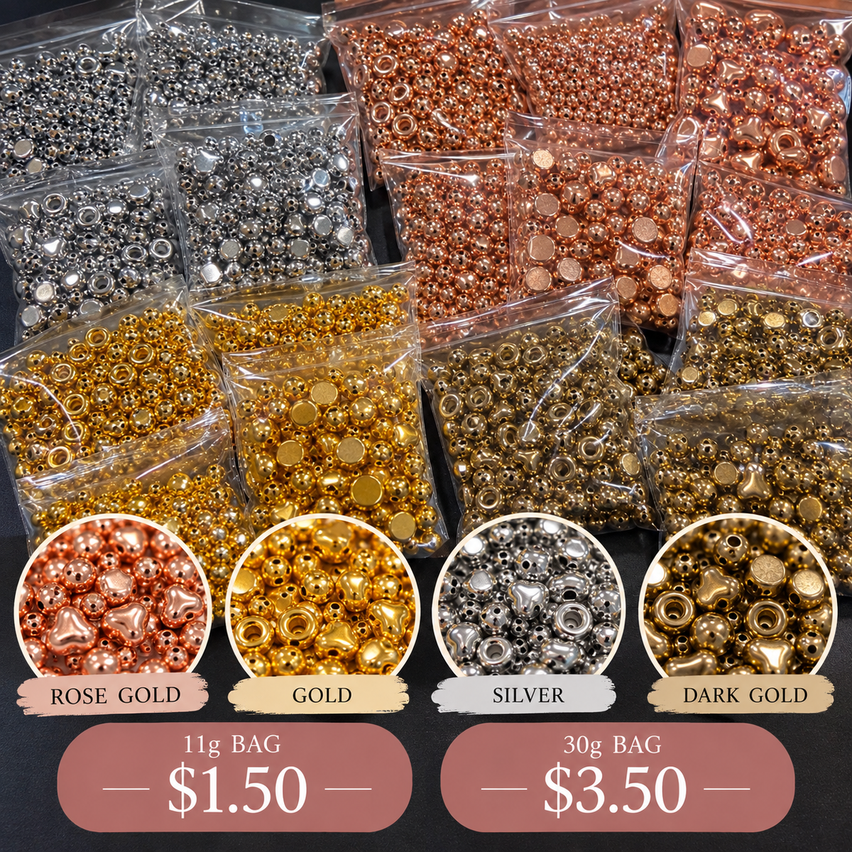 Metallic Jewellery Beads