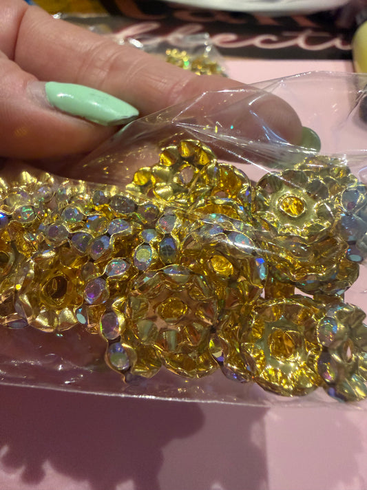 12mm gold sparkle spacers bag
