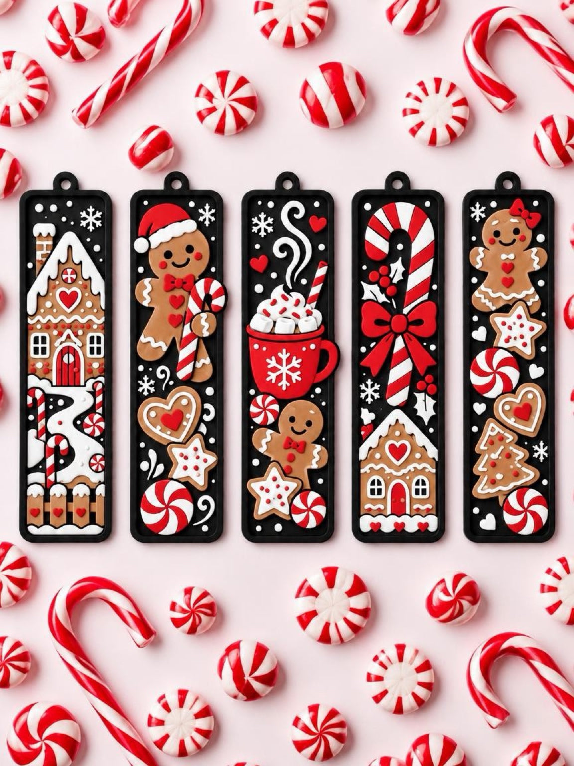 Gingerbread Christmas Bookmarks – Set of 5