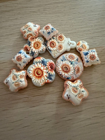 Sunflower Acrylic Focal Beads (with holes)