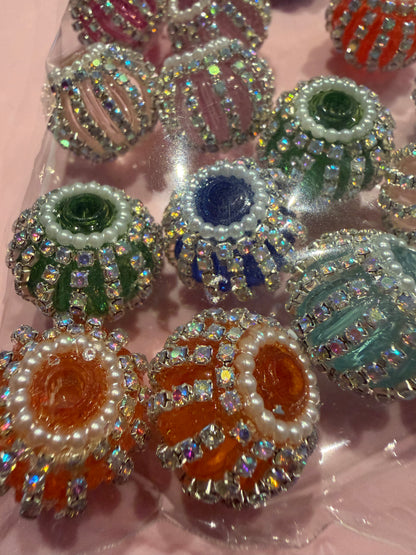 Diamanté glass rhinestone beads bundle