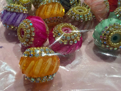 Glass Diamente Bead Pack Mixed Colours bundle