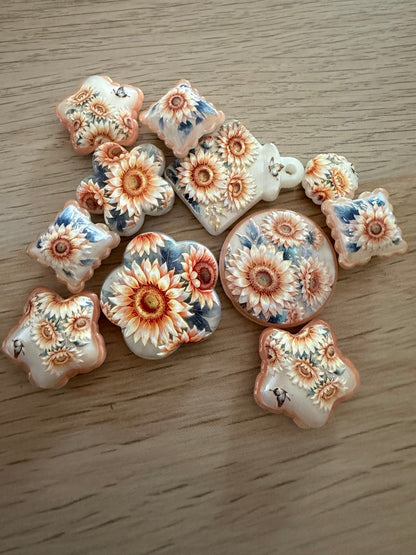 Sunflower Acrylic Focal Beads (with holes)