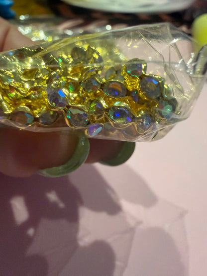 12mm gold sparkle spacers bag