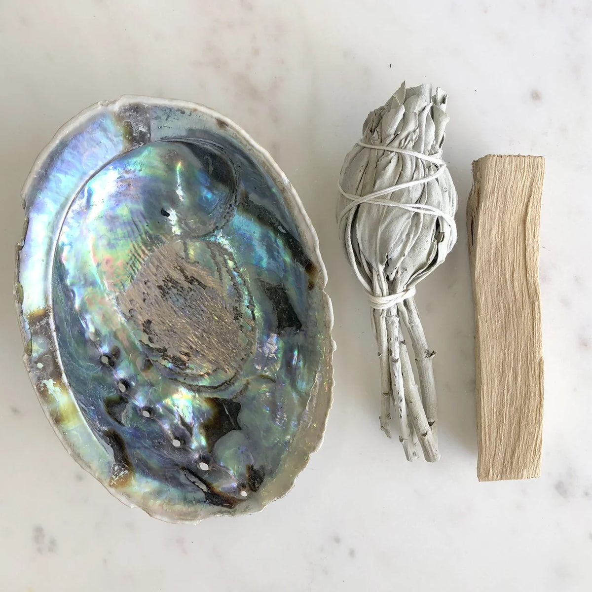 Smudge Pack - Natural Shell, White Sage & Palo Santo