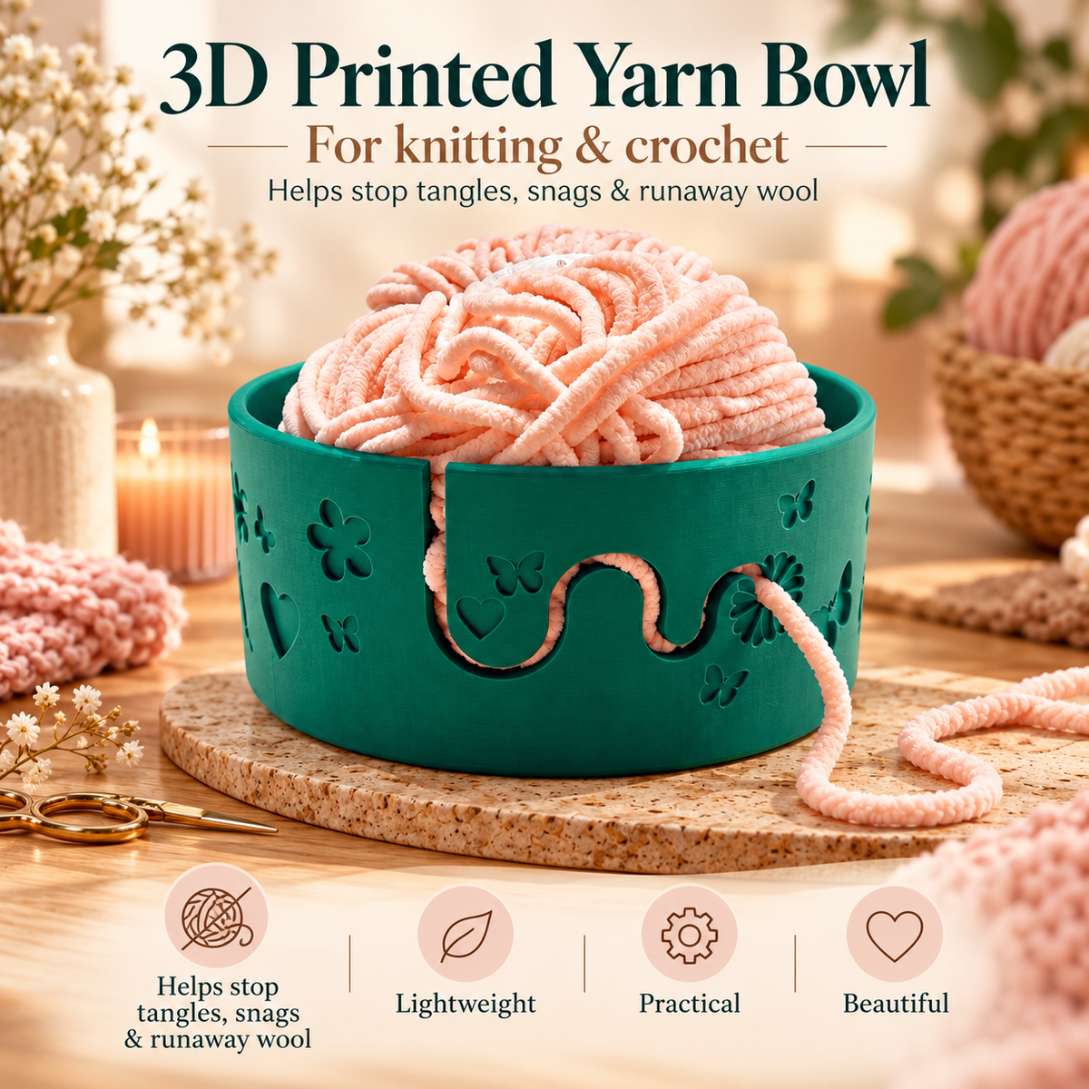 3D Printed Yarn Bowl
