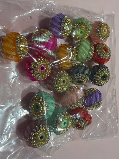 Glass Diamente Bead Pack Mixed Colours bundle