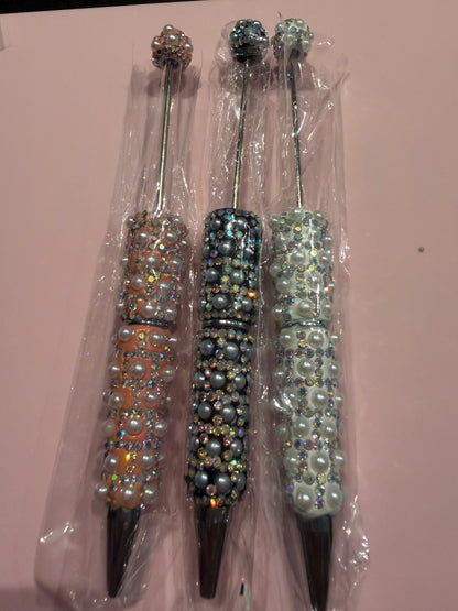 Pearl & Rhinestone Beadable Pen