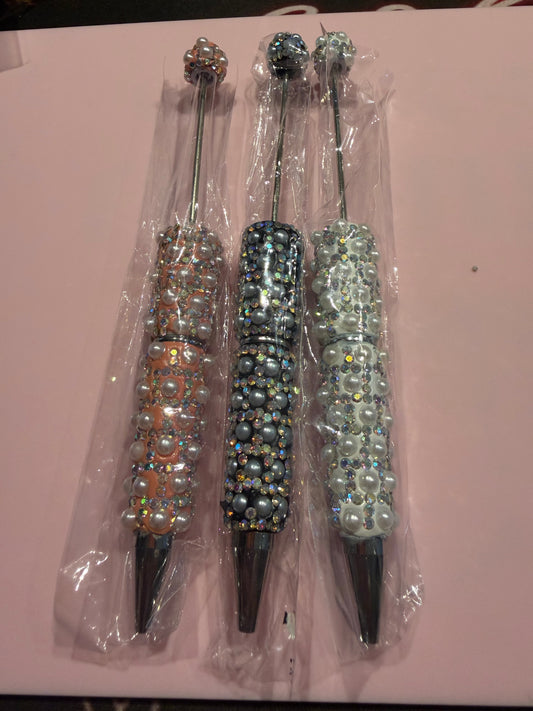 Pearl & Rhinestone Beadable Pen