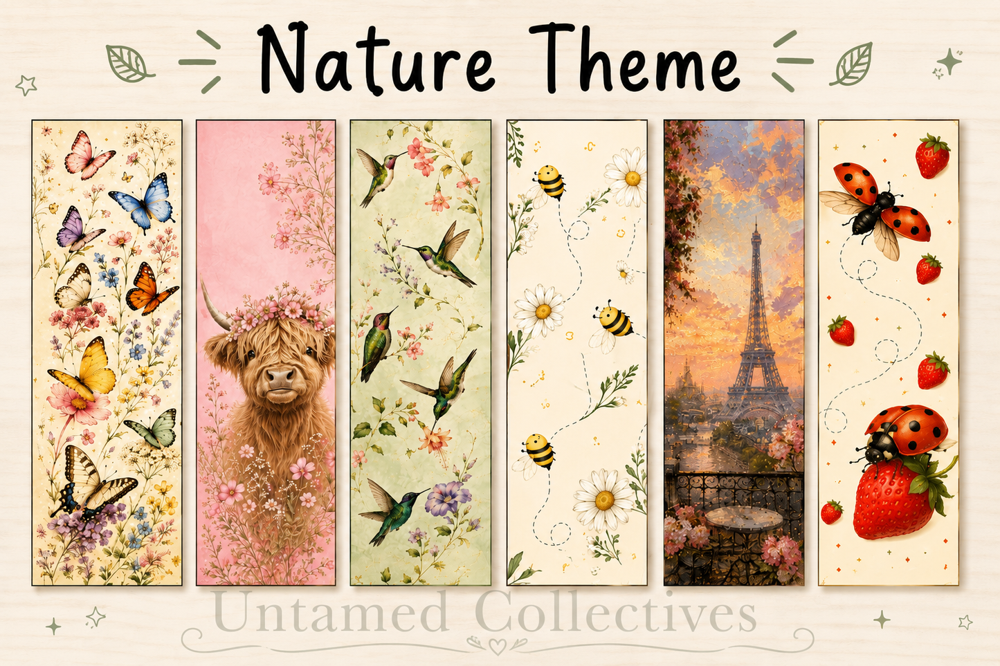 Nature Theme - Handmade Bookmarks