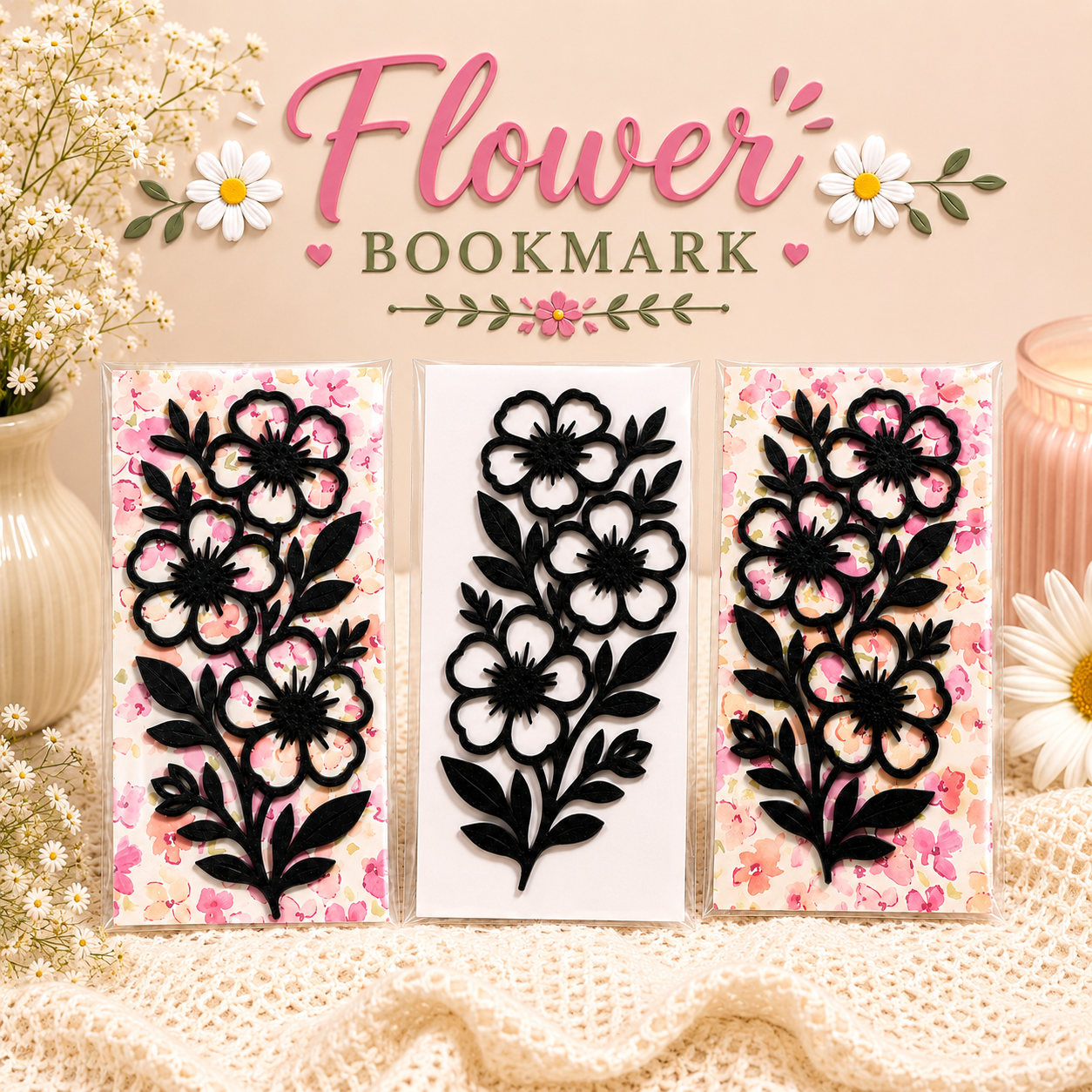 3D Printed Flower Bookmarks