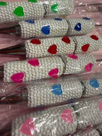 Beadable Rhinestone Heart Pens
