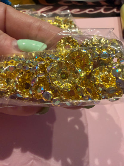 12mm gold sparkle spacers bag