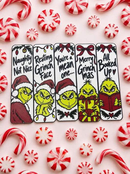 Grinchy Christmas Bookmarks – Set of 5