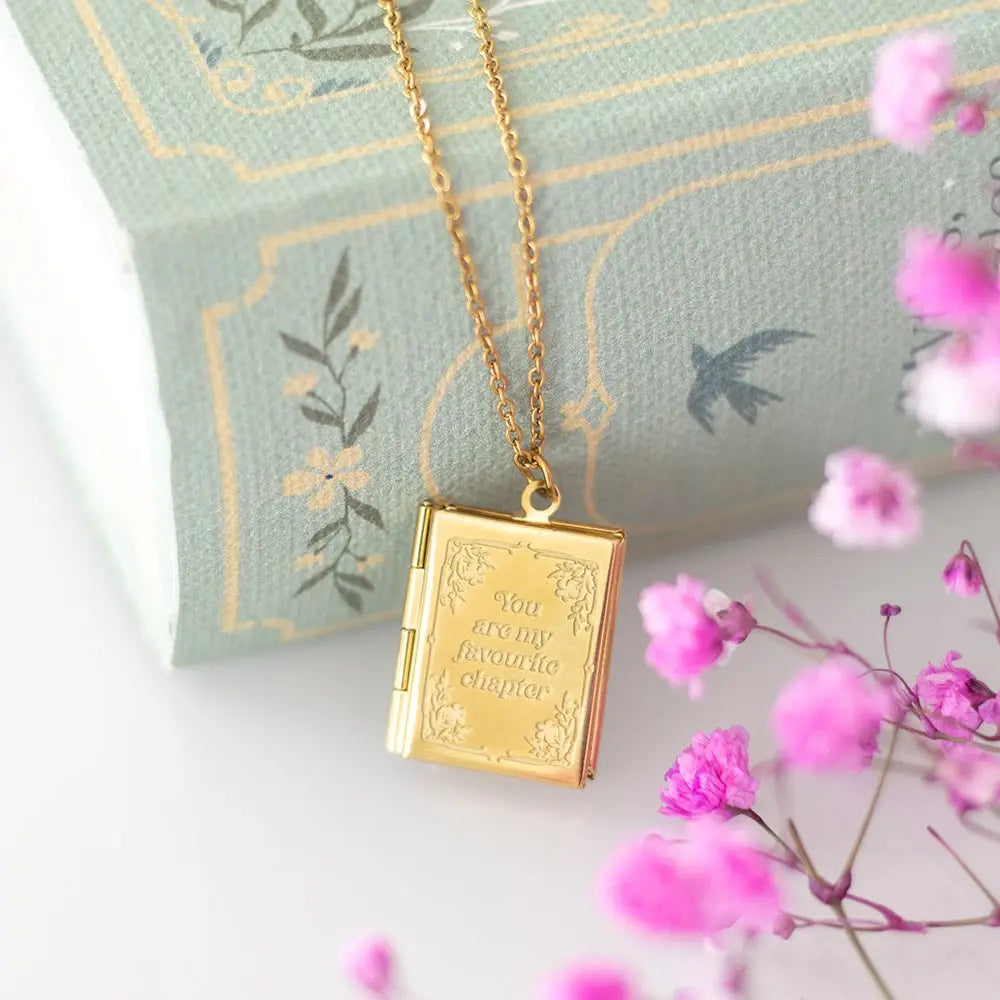 Book Lover Stainless Steel Mini Book Pendant