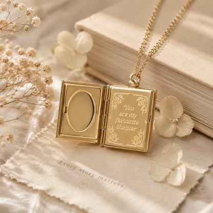 Book Lover Stainless Steel Mini Book Pendant