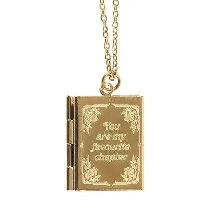 Book Lover Stainless Steel Mini Book Pendant