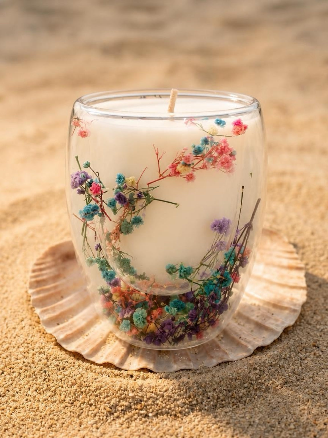 Botanical Bloom Soy Candle – Purple Baby’s Breath