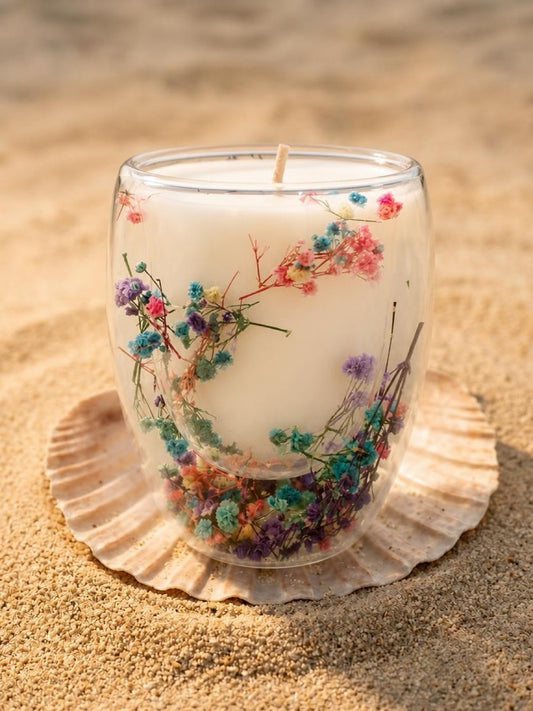 Botanical Bloom Soy Candle – Purple Baby’s Breath