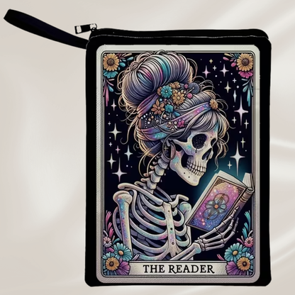 The Reader Skull Kindle Sleeve Bag