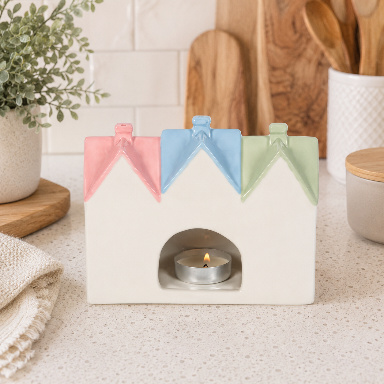 Home Sweet Home House Tealight Holder and Incense Cone Burner