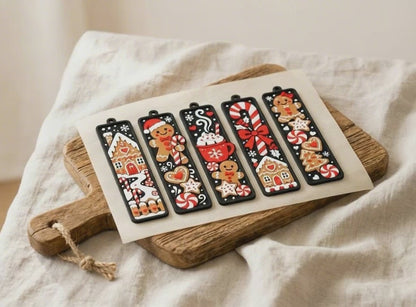 Gingerbread Christmas Bookmarks – Set of 5